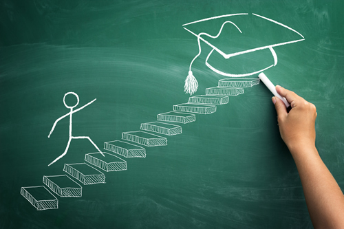 Diagram showing academic journey transition milestones